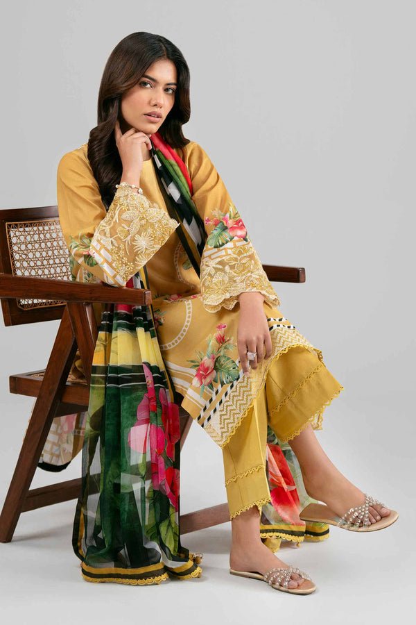 Nishat | Eid Lawn | 42601556-Brand:Nishat-Type:Ladies Clothes-Mustard-Lawn-House of Maryam- Buy in UK, USA