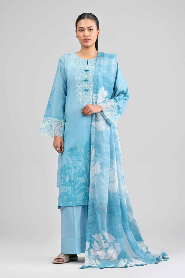 Nishat | Eid Lawn | 42601559-Brand:Nishat-Type:Ladies Clothes-Light Blue-Lawn-House of Maryam- Buy in UK, USA