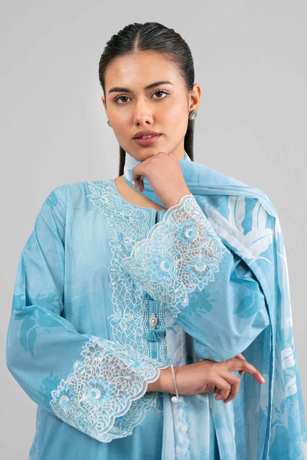 Nishat | Eid Lawn | 42601559-Brand:Nishat-Type:Ladies Clothes-Light Blue-Lawn-House of Maryam- Buy in UK, USA