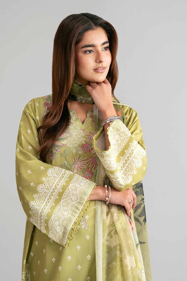 Nishat | Eid Lawn | 42601562-Brand:Nishat-Type:Ladies Clothes-Olive-Lawn-House of Maryam- Buy in UK, USA