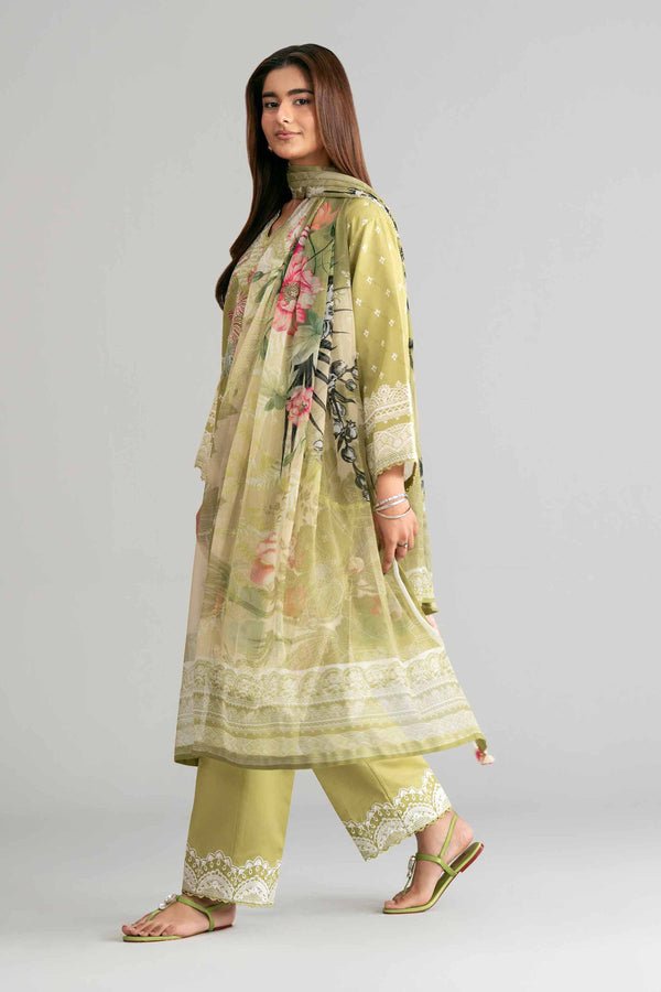 Nishat | Eid Lawn | 42601562-Brand:Nishat-Type:Ladies Clothes-Olive-Lawn-House of Maryam- Buy in UK, USA