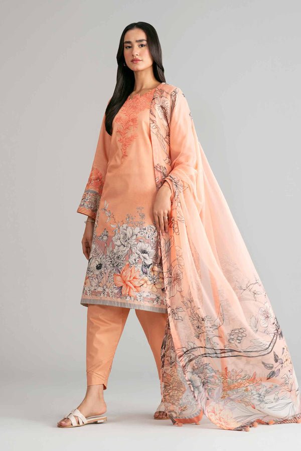 Nishat | Eid Lawn | 42601563-Brand:Nishat-Type:Ladies Clothes-Pale Peach-Lawn-House of Maryam- Buy in UK, USA