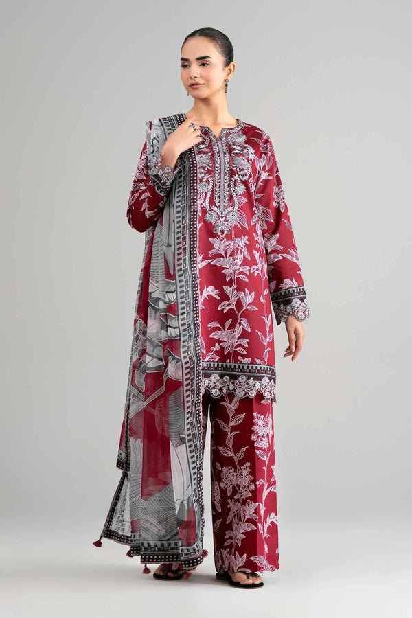 Nishat | Eid Lawn | 42601565-Brand:Nishat-Type:Ladies Clothes-Maroon-Lawn-House of Maryam- Buy in UK, USA