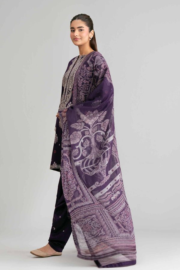 Nishat | Eid Lawn | 42601566-Brand:Nishat-Type:Ladies Clothes-Dark Purple-Lawn-House of Maryam- Buy in UK, USA