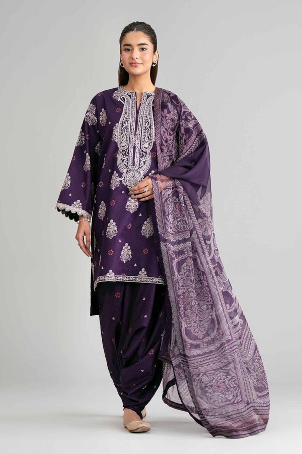 Nishat | Eid Lawn | 42601566-Brand:Nishat-Type:Ladies Clothes-Dark Purple-Lawn-House of Maryam- Buy in UK, USA