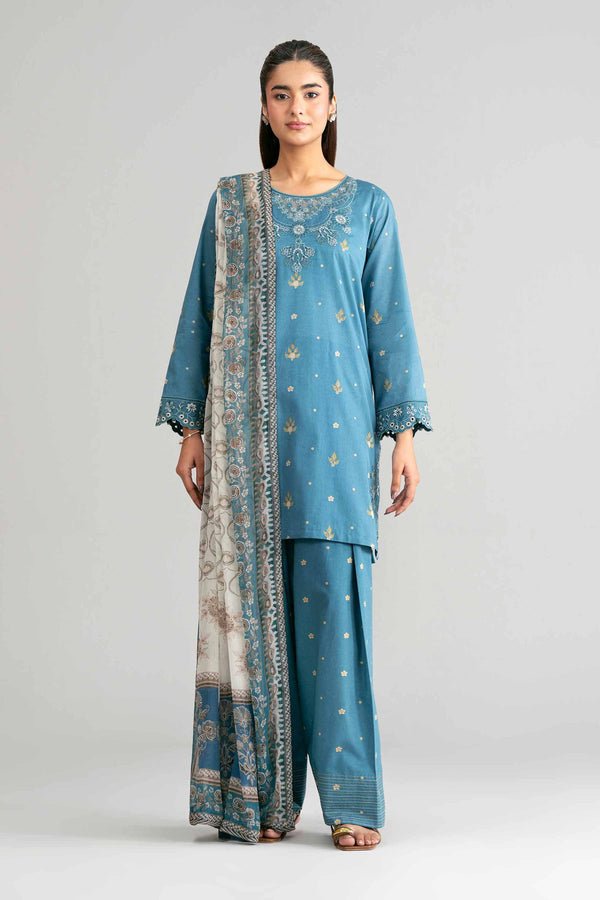 Nishat | Eid Lawn | 42601569-Brand:Nishat-Type:Ladies Clothes-Teal Blue-Lawn-House of Maryam- Buy in UK, USA