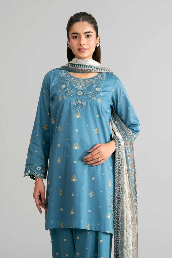 Nishat | Eid Lawn | 42601569-Brand:Nishat-Type:Ladies Clothes-Teal Blue-Lawn-House of Maryam- Buy in UK, USA