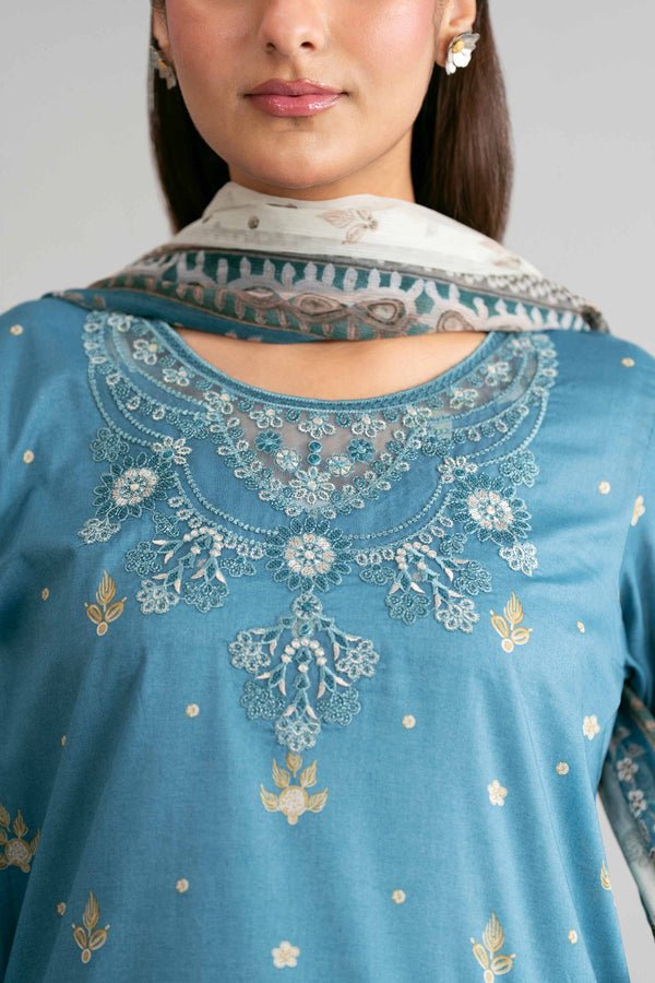 Nishat | Eid Lawn | 42601569-Brand:Nishat-Type:Ladies Clothes-Teal Blue-Lawn-House of Maryam- Buy in UK, USA