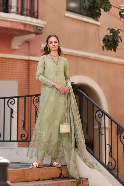 Noor by Saadia Asad | Eid Luxe Printkhaas 26 | D2 - A - Opal Mint-Brand:Noor by Saadia Asad-Type:Ladies Clothes-Mint Green-Lawn-House of Maryam- Buy in UK, USA
