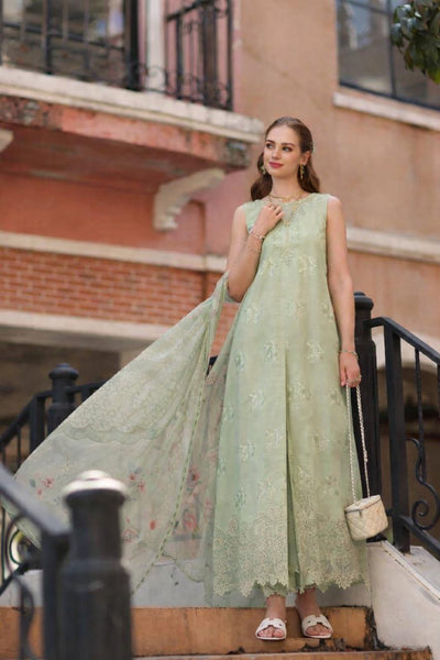 Noor by Saadia Asad | Eid Luxe Printkhaas 26 | D2 - A - Opal Mint-Brand:Noor by Saadia Asad-Type:Ladies Clothes-Mint Green-Lawn-House of Maryam- Buy in UK, USA