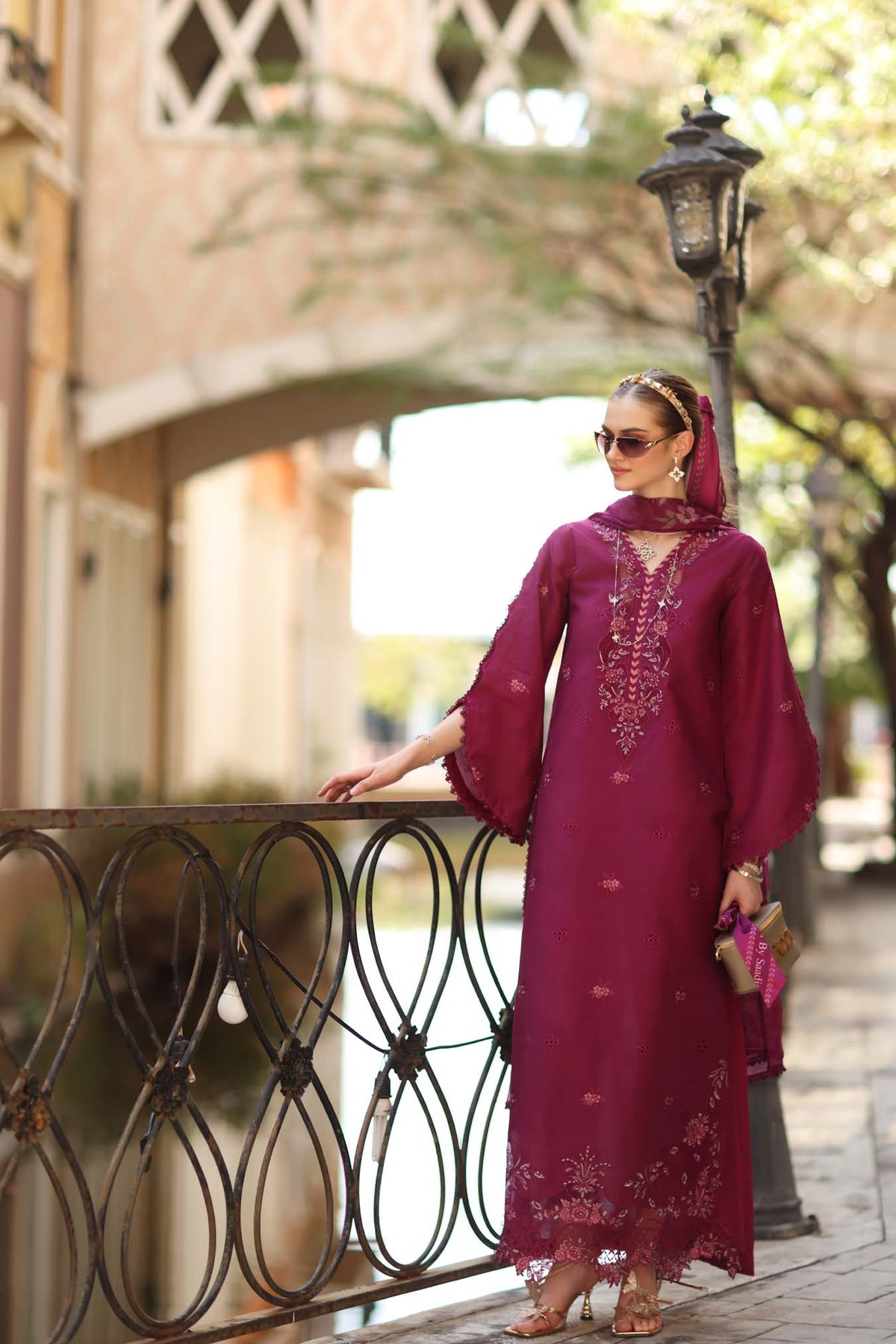 Noor by Saadia Asad | Eid Luxe Printkhaas 26 | D3 - A - Fushia Blush-Brand:Noor by Saadia Asad-Type:Ladies Clothes-Berry-Lawn-House of Maryam- Buy in UK, USA