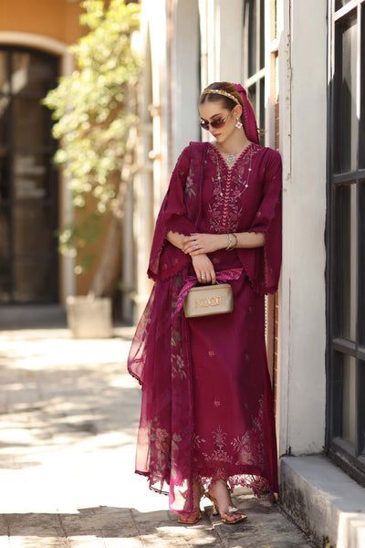 Noor by Saadia Asad | Eid Luxe Printkhaas 26 | D3 - A - Fushia Blush-Brand:Noor by Saadia Asad-Type:Ladies Clothes-Berry-Lawn-House of Maryam- Buy in UK, USA