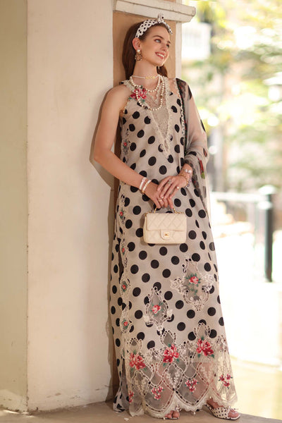 Noor by Saadia Asad | Eid Luxe Printkhaas 26 | D4 - B - Moonlight Polka-Brand:Noor by Saadia Asad-Type:Ladies Clothes-Beige-Lawn-House of Maryam- Buy in UK, USA