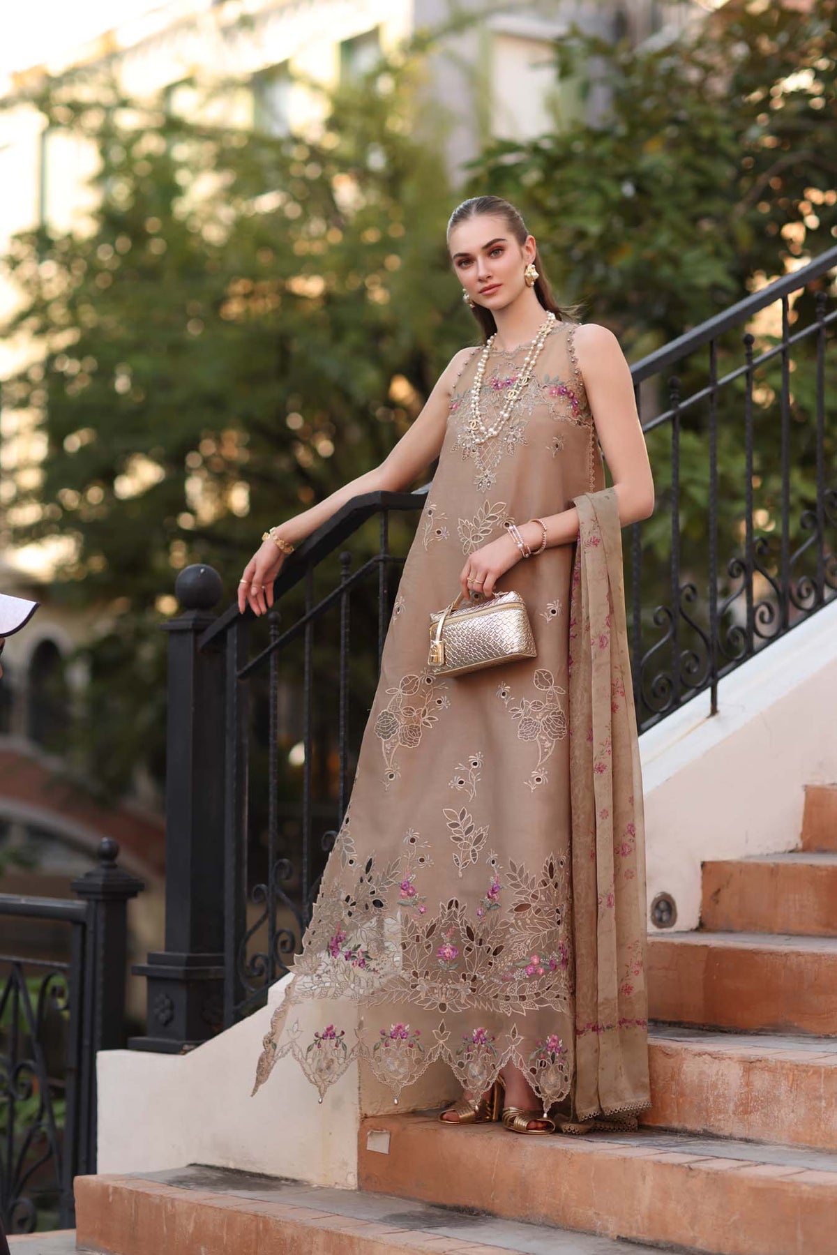 Noor by Saadia Asad | Eid Luxe Printkhaas 26 | D5 - B - Warm Biscotti-Brand:Noor by Saadia Asad-Type:Ladies Clothes-Light Brown-Lawn-House of Maryam- Buy in UK, USA
