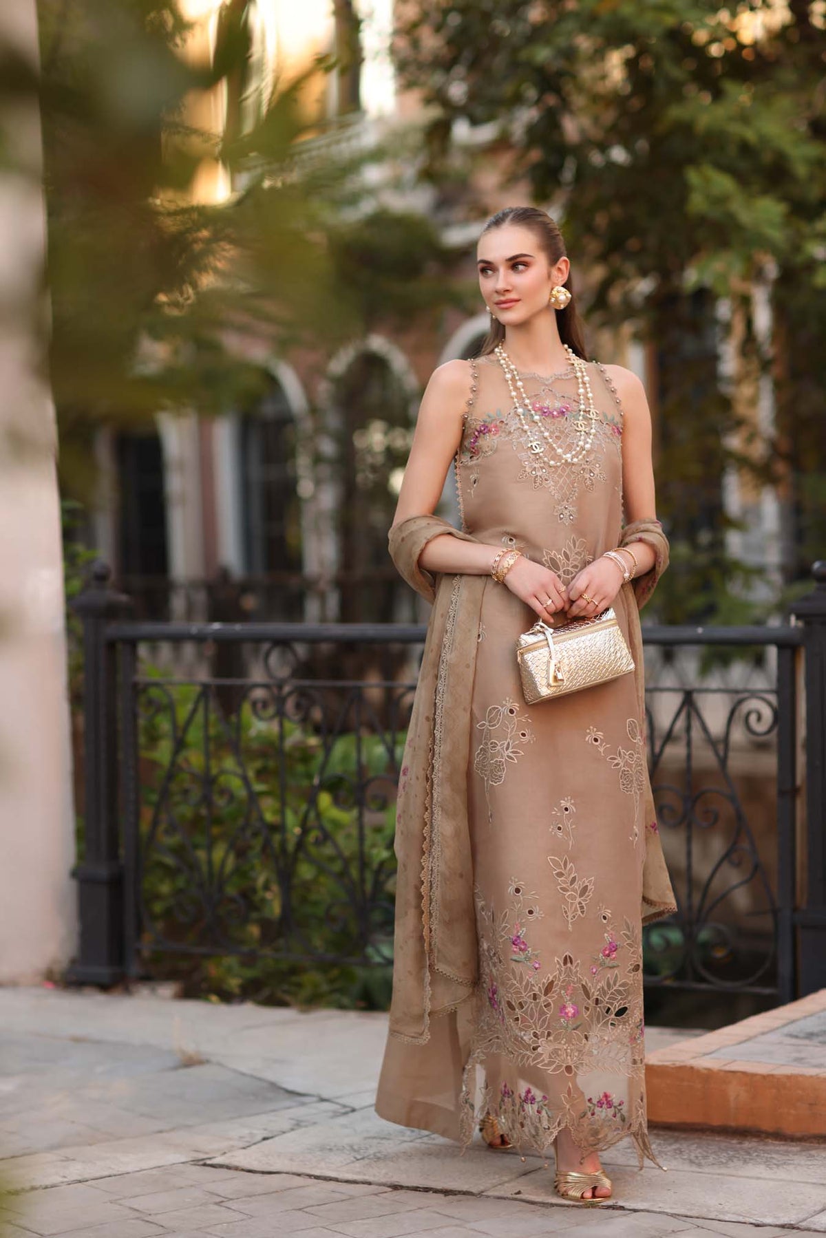 Noor by Saadia Asad | Eid Luxe Printkhaas 26 | D5 - B - Warm Biscotti-Brand:Noor by Saadia Asad-Type:Ladies Clothes-Light Brown-Lawn-House of Maryam- Buy in UK, USA