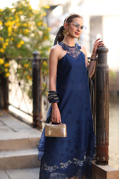 Noor by Saadia Asad | Eid Luxe Printkhaas 26 | D7 - B -Sapphire Blue-Brand:Noor by Saadia Asad-Type:Ladies Clothes-Dark Blue-Lawn-House of Maryam- Buy in UK, USA