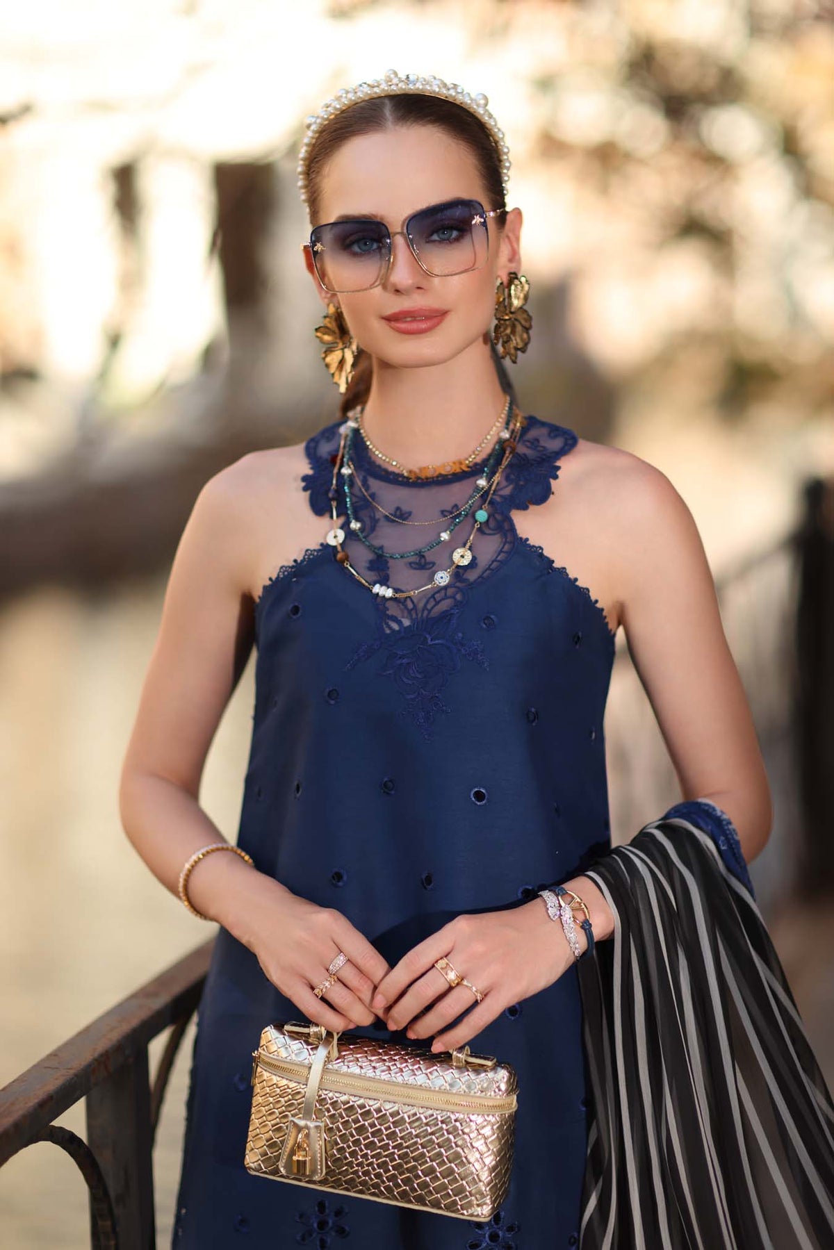 Noor by Saadia Asad | Eid Luxe Printkhaas 26 | D7 - B -Sapphire Blue-Brand:Noor by Saadia Asad-Type:Ladies Clothes-Dark Blue-Lawn-House of Maryam- Buy in UK, USA