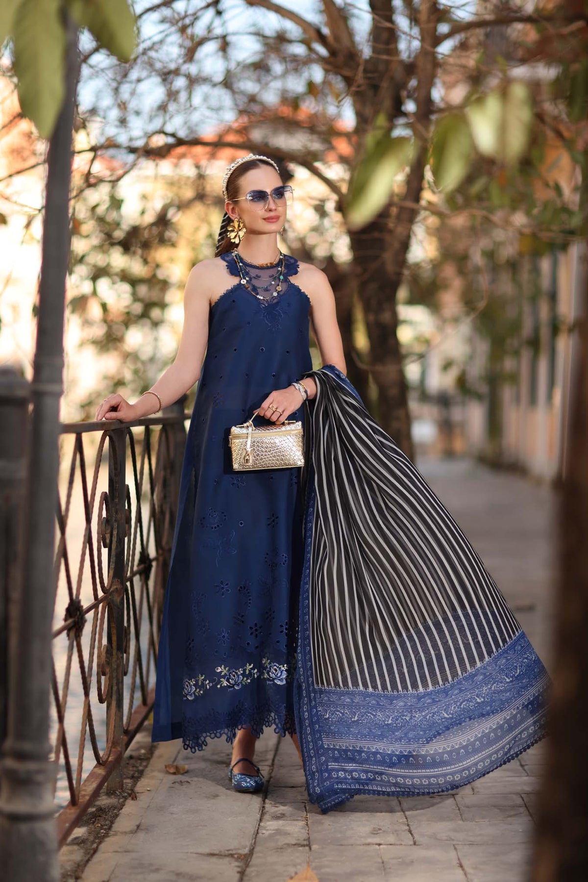 Noor by Saadia Asad | Eid Luxe Printkhaas 26 | D7 - B -Sapphire Blue-Brand:Noor by Saadia Asad-Type:Ladies Clothes-Dark Blue-Lawn-House of Maryam- Buy in UK, USA