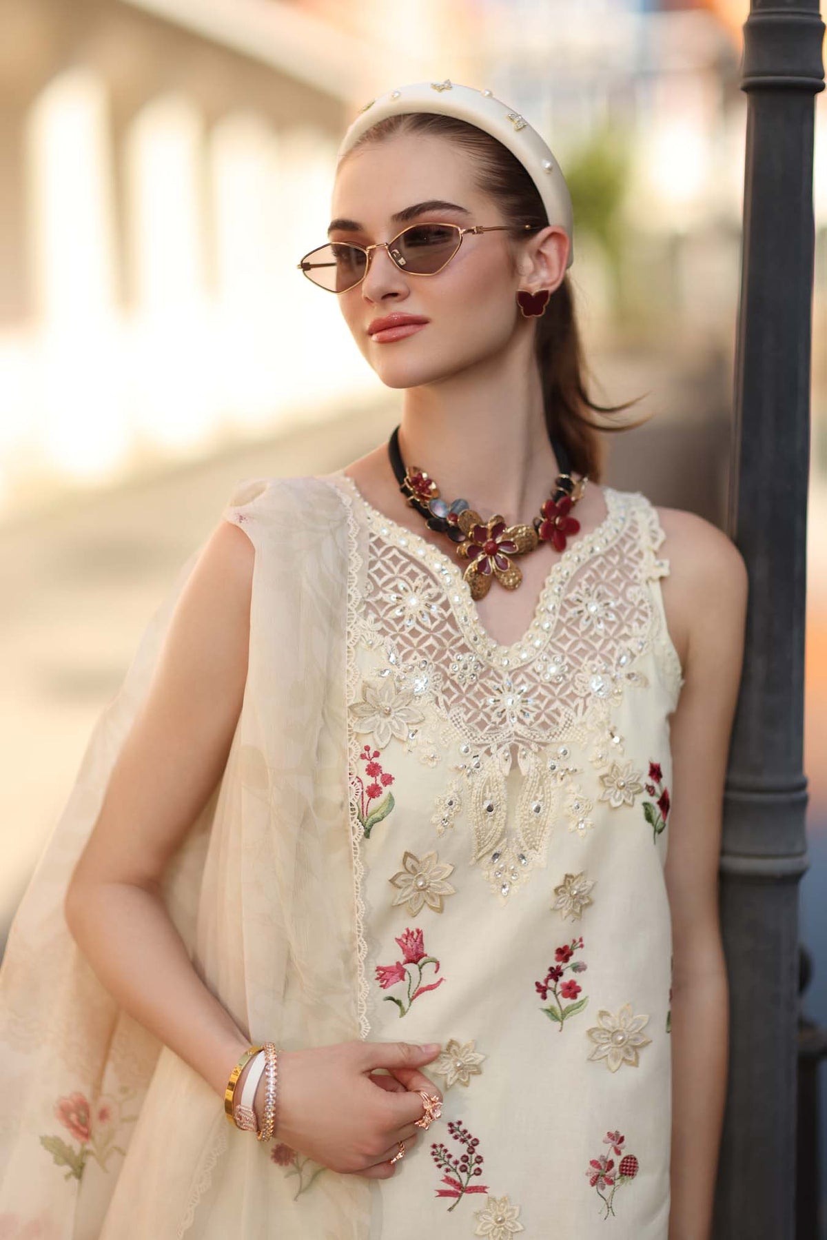 Noor by Saadia Asad | Eid Luxe Printkhaas 26 | D8 - A - Vanilla Mist-Brand:Noor by Saadia Asad-Type:Ladies Clothes-Ivory-Lawn-House of Maryam- Buy in UK, USA