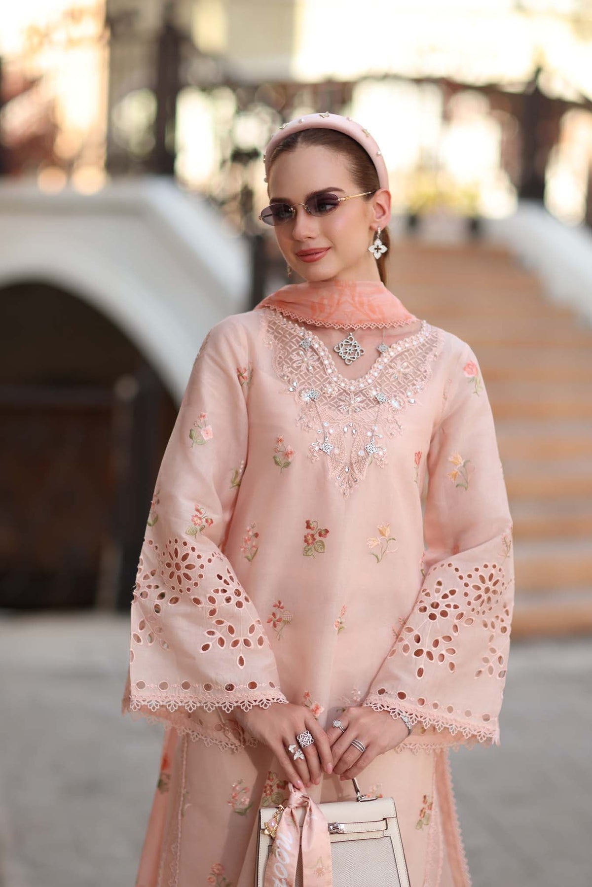 Noor by Saadia Asad | Eid Luxe Printkhaas 26 | D8 - B - Peach Blush-Brand:Noor by Saadia Asad-Type:Ladies Clothes-Peach Pink-Lawn-House of Maryam- Buy in UK, USA