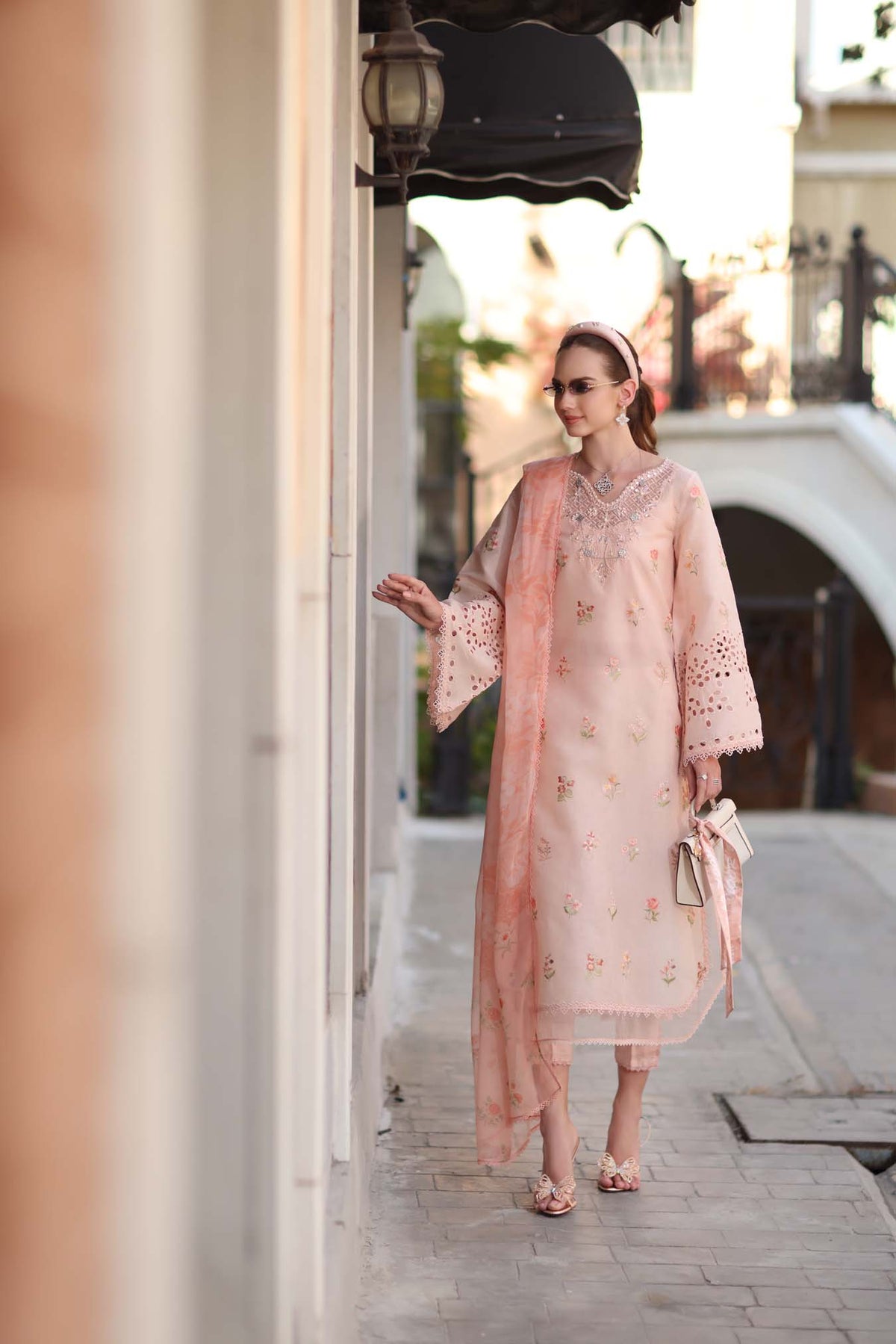 Noor by Saadia Asad | Eid Luxe Printkhaas 26 | D8 - B - Peach Blush-Brand:Noor by Saadia Asad-Type:Ladies Clothes-Peach Pink-Lawn-House of Maryam- Buy in UK, USA