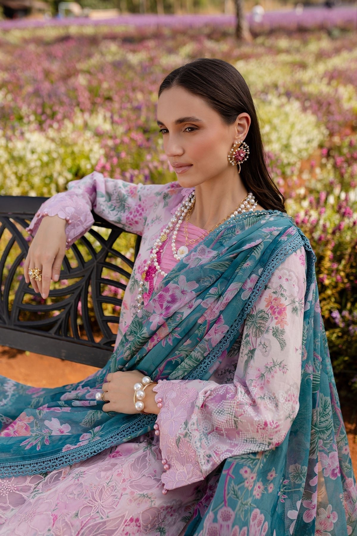 Nureh | Bloom 25 |BL-01-Brand:Nureh-Type:Ladies Clothes-Light Pink-Lawn-House of Maryam- Buy in UK, USA