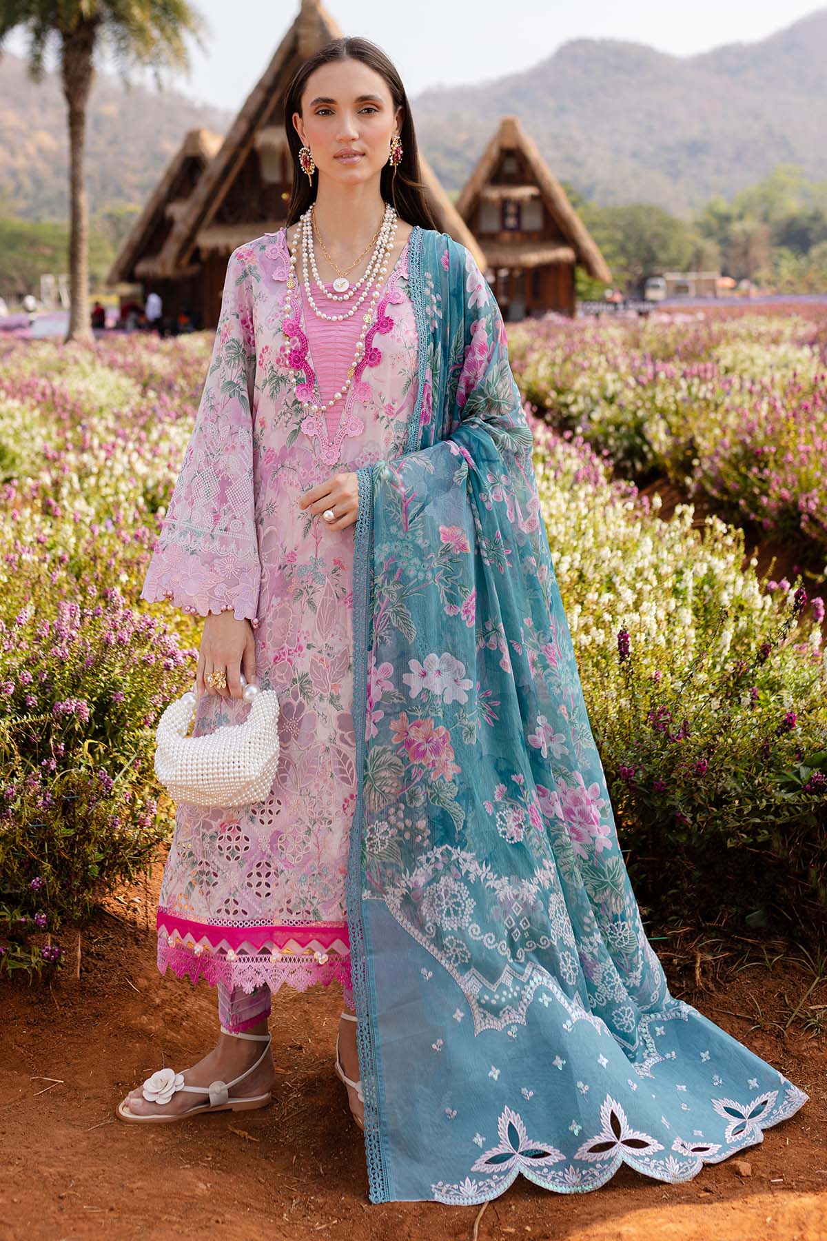 Nureh | Bloom 25 |BL-01-Brand:Nureh-Type:Ladies Clothes-Light Pink-Lawn-House of Maryam- Buy in UK, USA