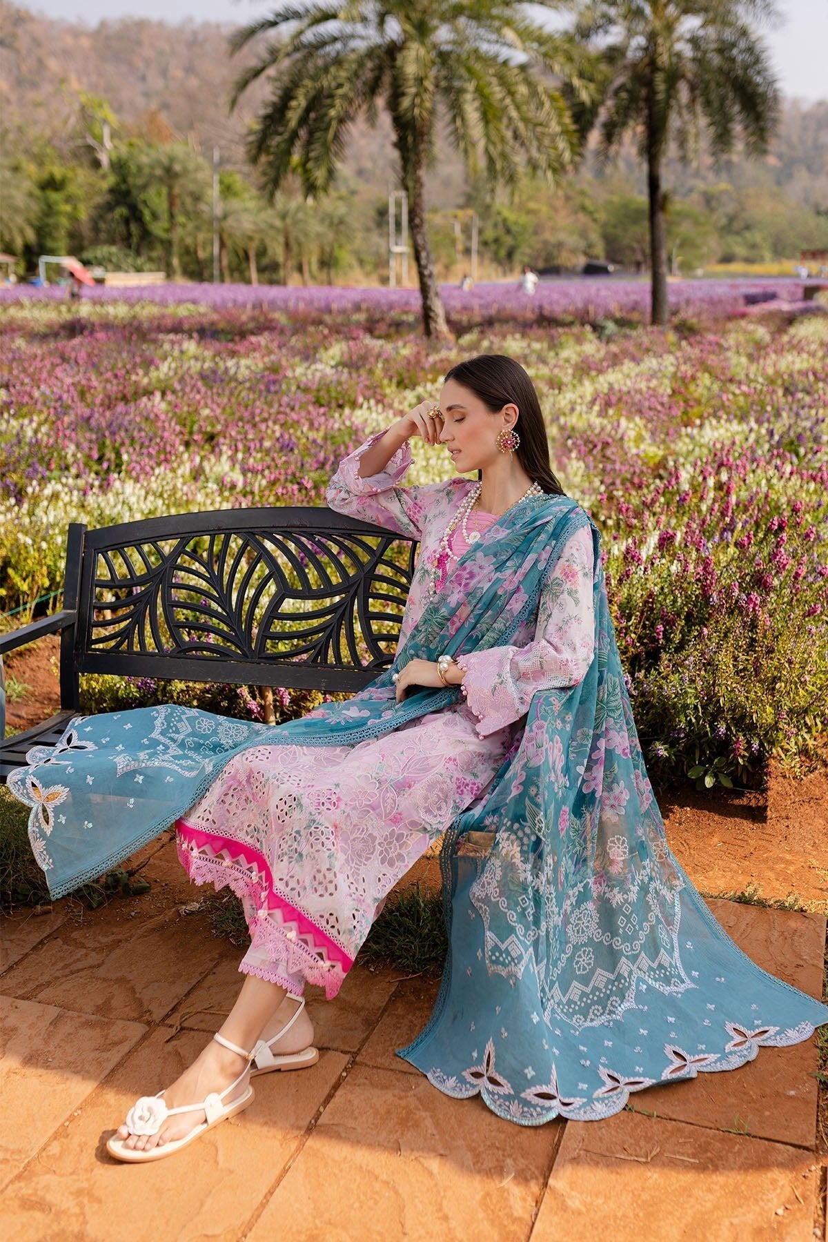 Nureh | Bloom 25 |BL-01-Brand:Nureh-Type:Ladies Clothes-Light Pink-Lawn-House of Maryam- Buy in UK, USA