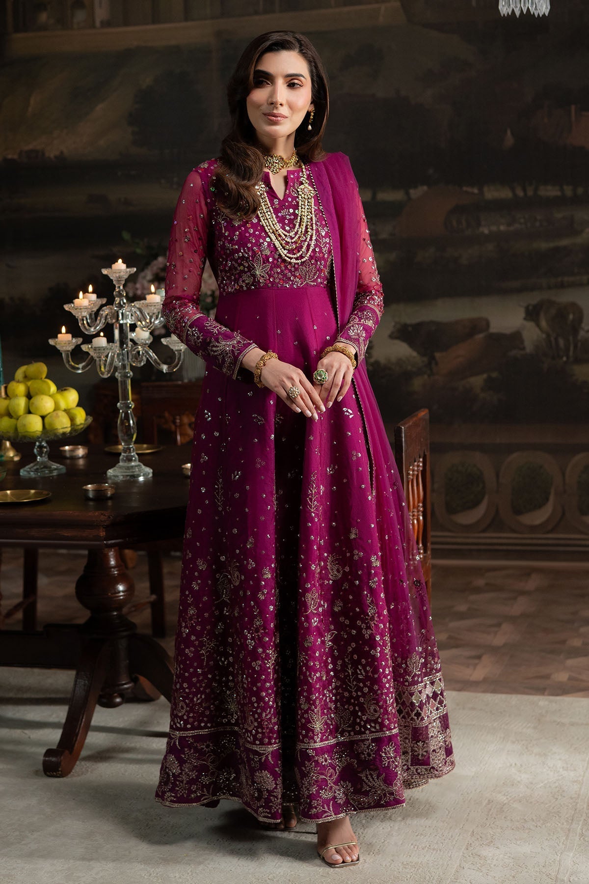 Nureh | Elanora Formals 25 | NEL-66-Brand:Nureh-Type:Ladies Clothes-Plum-Lawn-House of Maryam- Buy in UK, USA