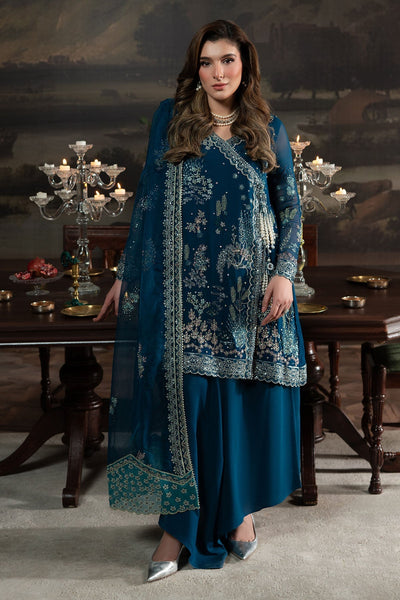 Nureh | Elanora Formals 25 | NEL-67-Brand:Nureh-Type:Ladies Clothes-Deep Teal-Chiffon-House of Maryam- Buy in UK, USA