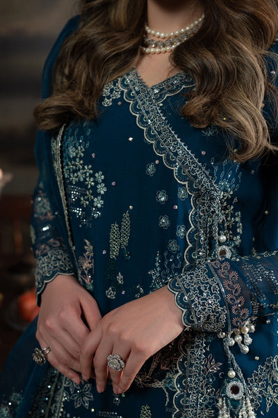 Nureh | Elanora Formals 25 | NEL-67-Brand:Nureh-Type:Ladies Clothes-Deep Teal-Chiffon-House of Maryam- Buy in UK, USA