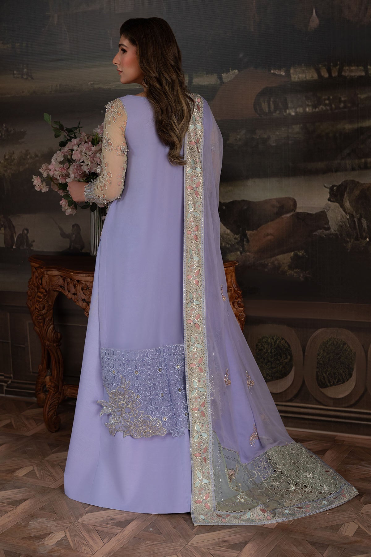 Nureh | Elanora Formals 25 | NEL-70-Brand:Nureh-Type:Ladies Clothes-Light Lavender-Chiffon-House of Maryam- Buy in UK, USA