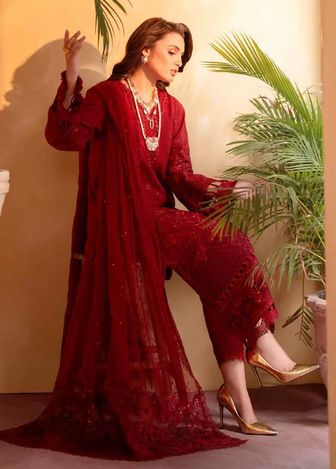 Nureh | Exclusive Karandi | NE-131 -  Nureh Ladies Clothes - Original Designer Dress - House of Maryam