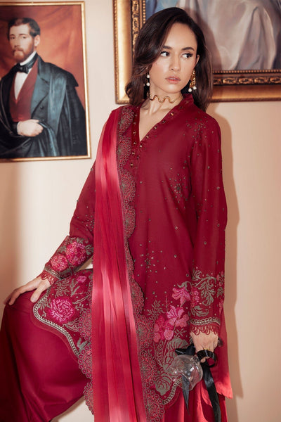 Nureh | Feya Eid Collection | FE-07-Brand:Nureh-Type:Ladies Clothes-Carmine-Lawn-House of Maryam- Buy in UK, USA