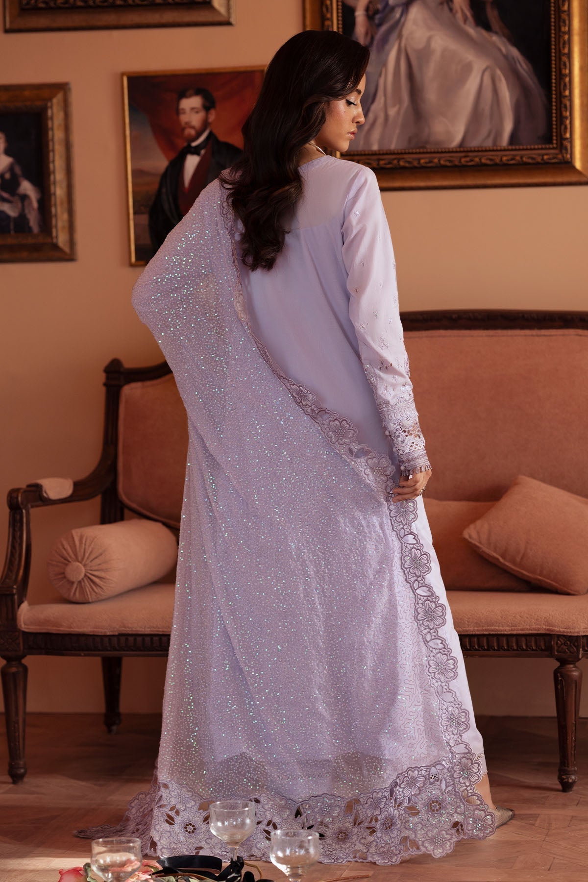 Nureh | Feya Eid Collection | FE-08-Brand:Nureh-Type:Ladies Clothes-Light Lavender-Lawn-House of Maryam- Buy in UK, USA