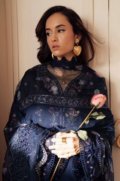 Nureh | Feya Eid Collection | FE-09-Brand:Nureh-Type:Ladies Clothes-Navy Blue-Lawn-House of Maryam- Buy in UK, USA