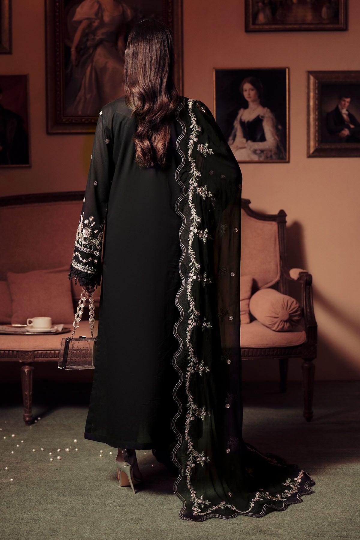 Nureh | Feya Eid Collection | FE-12-Brand:Nureh-Type:Ladies Clothes-Black-Lawn-House of Maryam- Buy in UK, USA