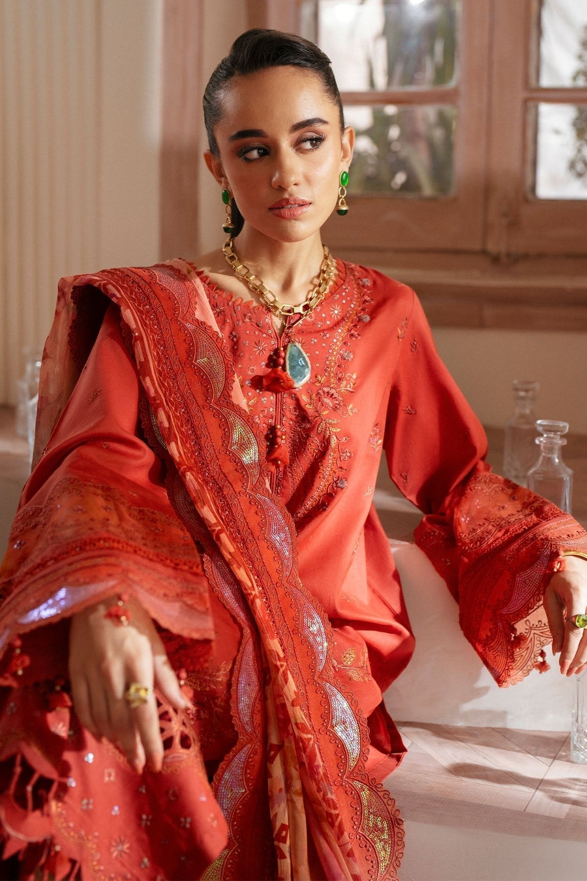 Nureh | Maya Lawn | NS-142-Brand:Nureh-Type:Luxury - House of Maryam- Buy in UK, USA