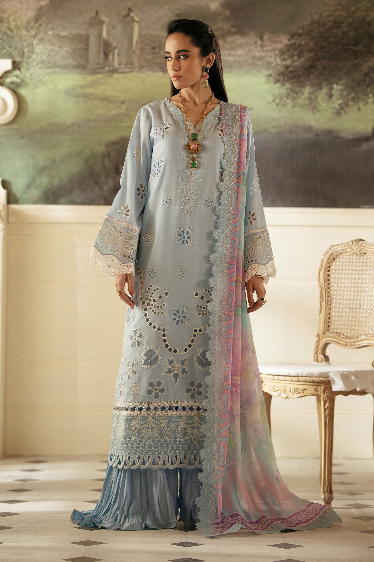 Nureh | Maya Lawn | NS-145-Brand:Nureh-Type:Luxury - House of Maryam- Buy in UK, USA