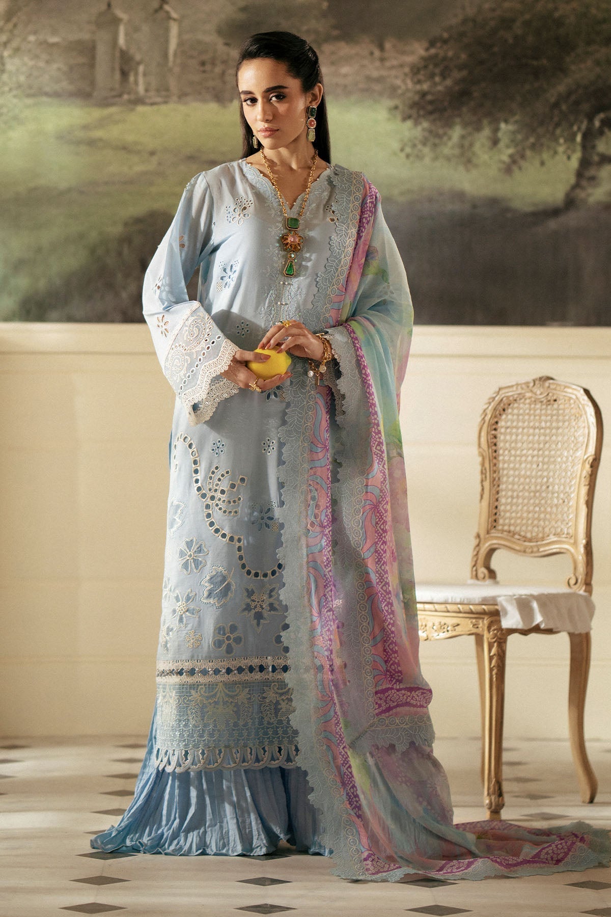 Nureh | Maya Lawn | NS-145-Brand:Nureh-Type:Luxury - House of Maryam- Buy in UK, USA