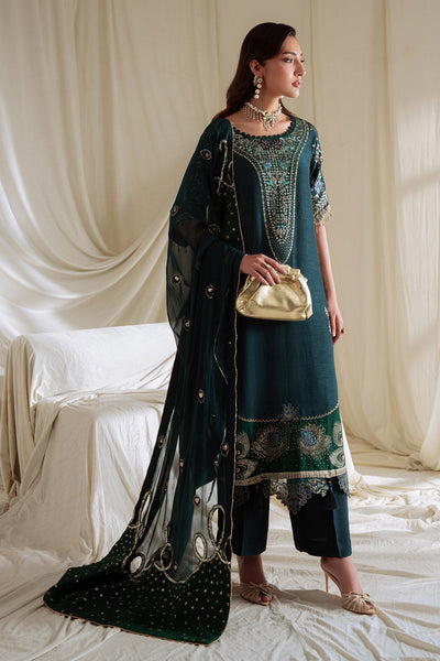 Nureh | Omara Formals | NEL-90-Brand:Nureh-Type:Ladies Clothes-Sage Green-Silk-House of Maryam- Buy in UK, USA