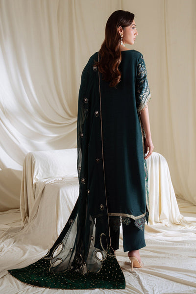 Nureh | Omara Formals | NEL-90-Brand:Nureh-Type:Ladies Clothes-Sage Green-Silk-House of Maryam- Buy in UK, USA
