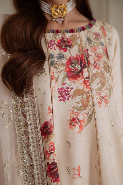 Nureh | Omara Formals | NEL-93-Brand:Nureh-Type:Ladies Clothes-Ivory-Raw Silk-House of Maryam- Buy in UK, USA