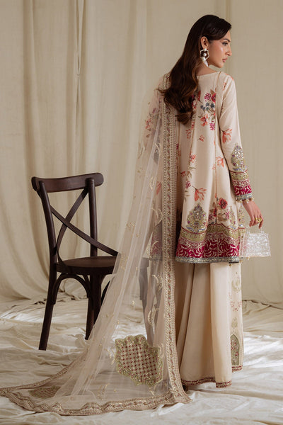Nureh | Omara Formals | NEL-93-Brand:Nureh-Type:Ladies Clothes-Ivory-Raw Silk-House of Maryam- Buy in UK, USA