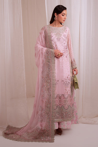 Nureh | Omara Formals | NEL-94-Brand:Nureh-Type:Ladies Clothes-Baby Pink-Chiffon-House of Maryam- Buy in UK, USA