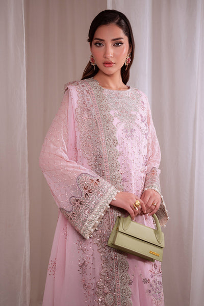 Nureh | Omara Formals | NEL-94-Brand:Nureh-Type:Ladies Clothes-Baby Pink-Chiffon-House of Maryam- Buy in UK, USA