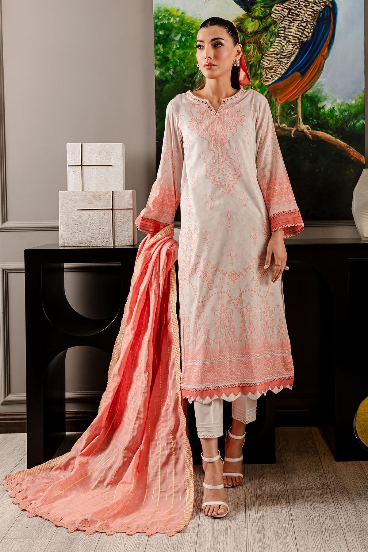 Nureh | Printed lawn 25 | SP-108-Brand:Nureh-Type:Ladies Clothes-Teal-Lawn-House of Maryam- Buy in UK, USA