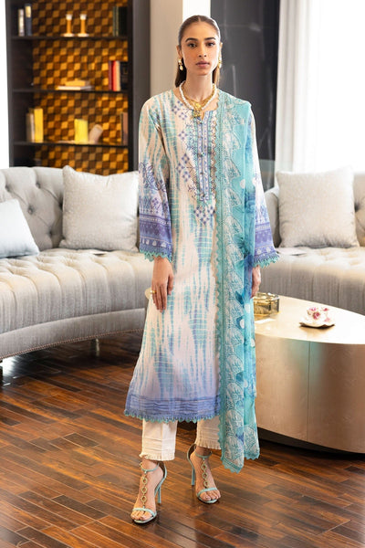Nureh | Printed lawn 25 | SP-117-Brand:Nureh-Type:Ladies Clothes-Off White-Lawn-House of Maryam- Buy in UK, USA