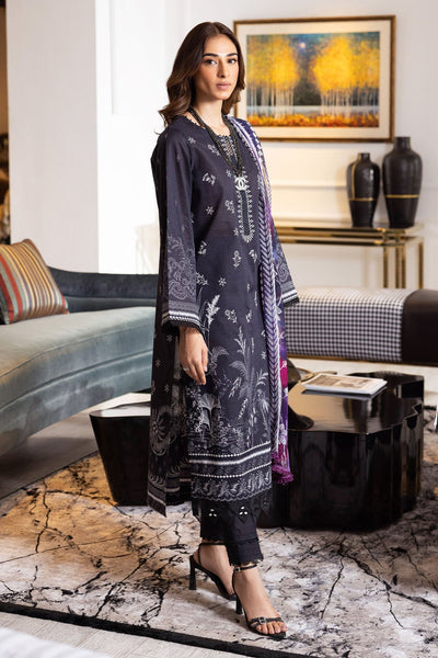 Nureh | Printed lawn 25 | SP-118-Brand:Nureh-Type:Ladies Clothes-Black-Lawn-House of Maryam- Buy in UK, USA