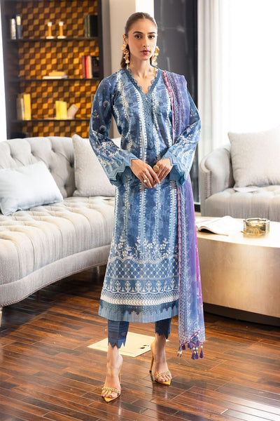 Nureh | Printed lawn 25 | SP-119-Brand:Nureh-Type:Ladies Clothes-Blue-Lawn-House of Maryam- Buy in UK, USA